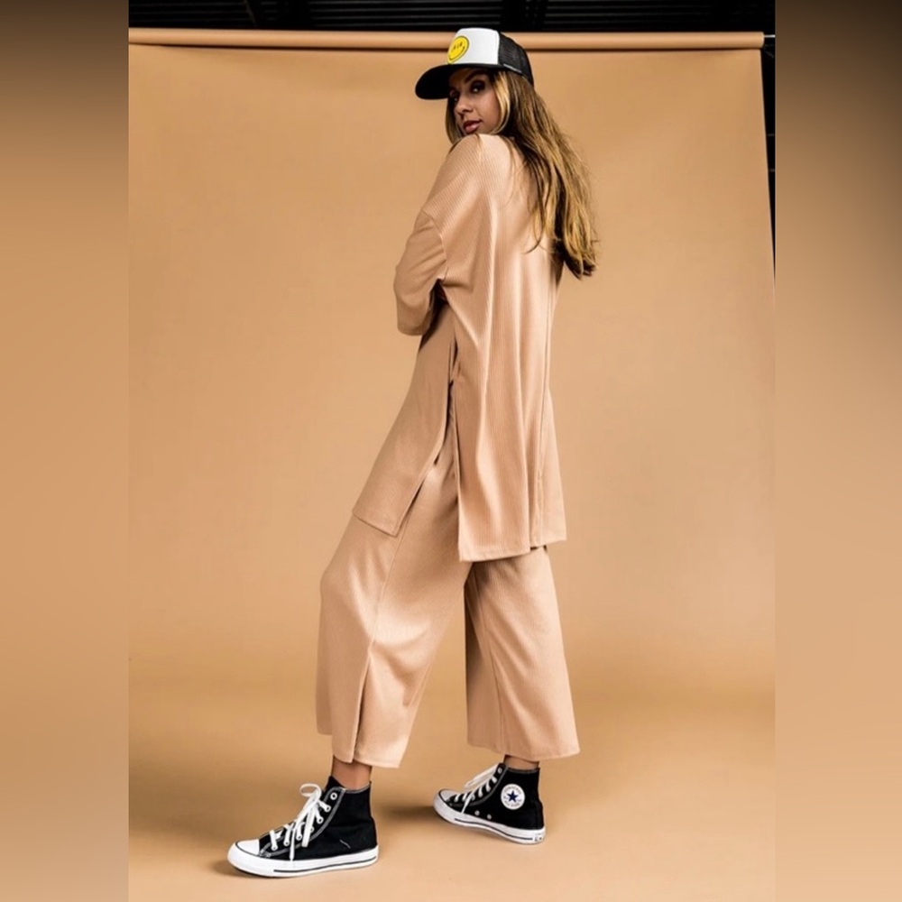 Sold Out Dressed in Lala LALA ORIGINAL Lex Ribbed Playsuit in Iced Chai